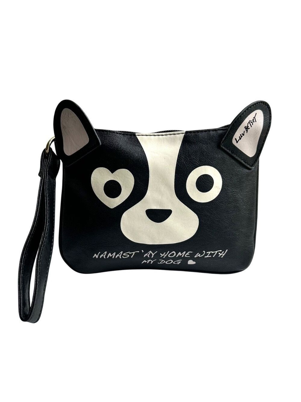 Betsy Johnson Namast'ay at Home With My Dog Wristlet Bag NWOT
